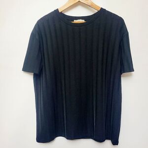 Zara Trafaluc Black Slinky Short Sleeve Top